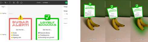 Screenshots of UI design in Figma